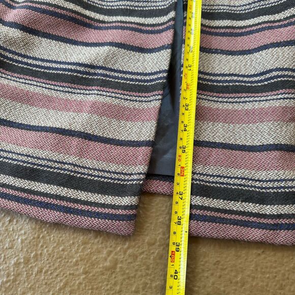 Anthropologie Elevenses Pattern Makers Coat Sz 6 Stripe Colorblock Bow Shoulder - Picture 9 of 12